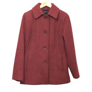 LONDON FOG RED Wool Pea Coat Size Small